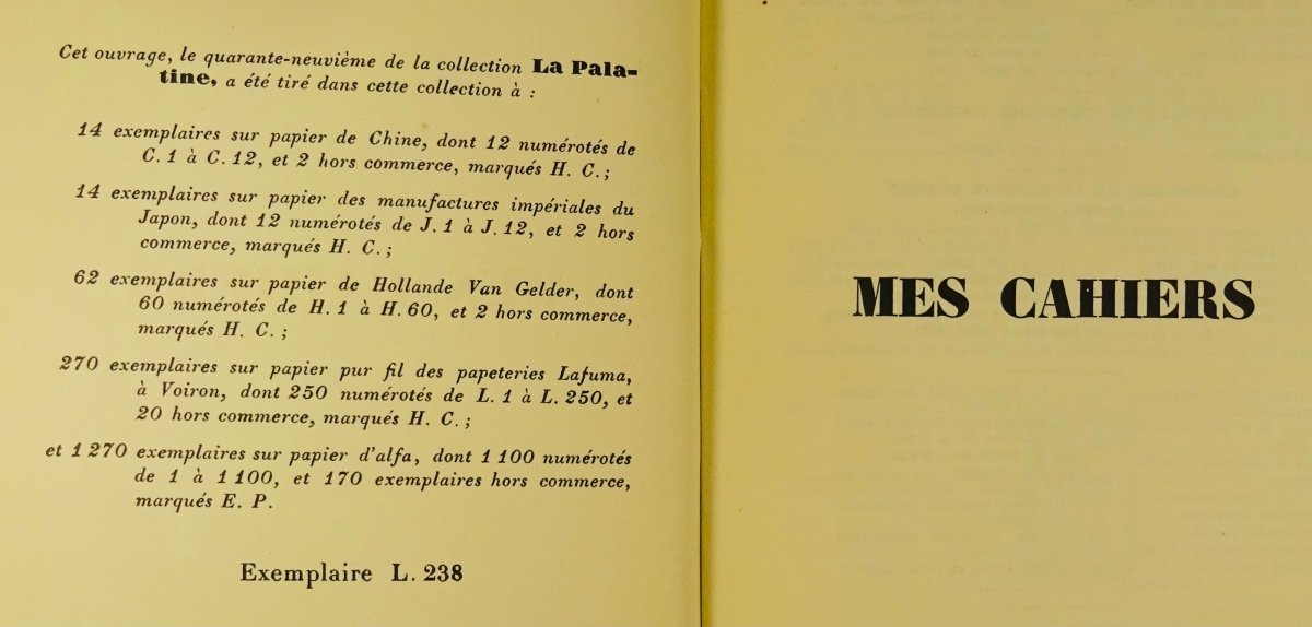 BarrÈs - My Notebooks. Ninth Volume (1911-1912). Plon - La Palatine, 1935. First Edition.-photo-2