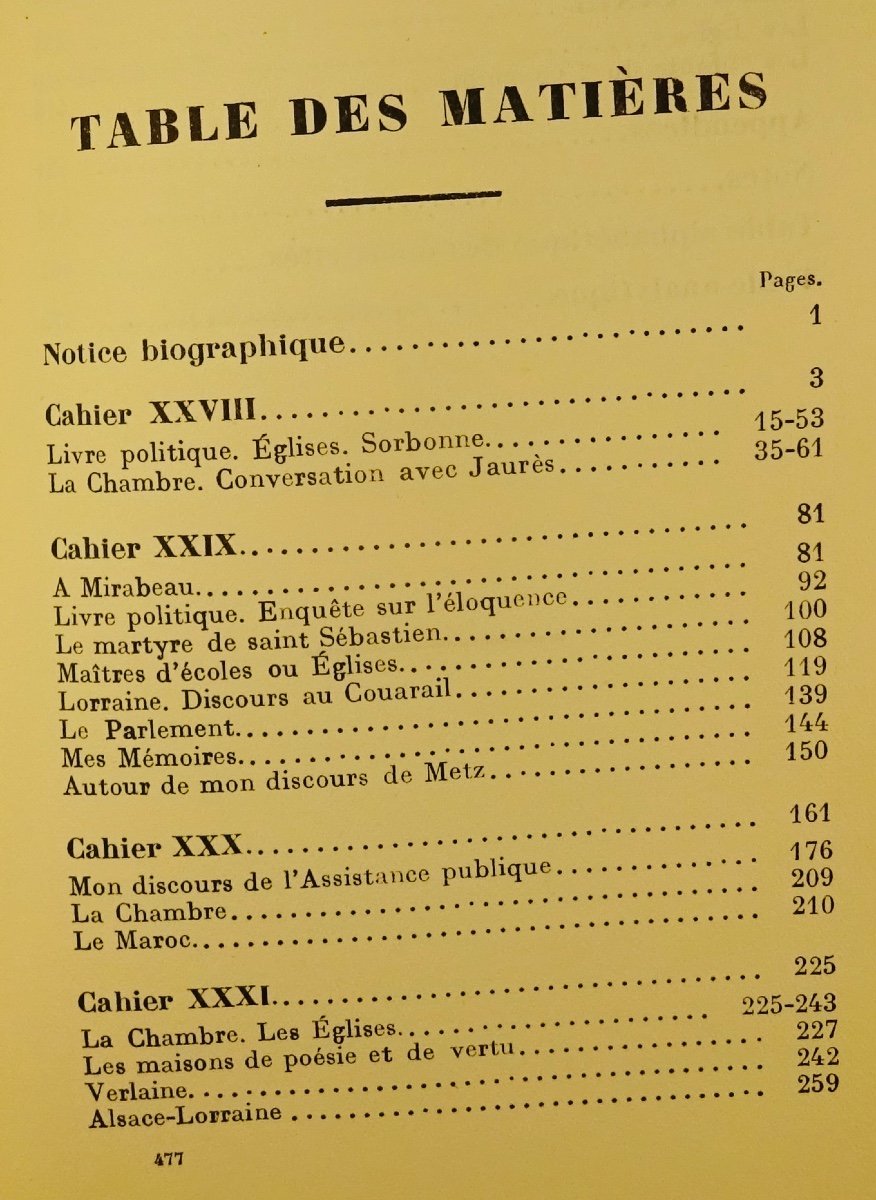 BarrÈs - My Notebooks. Ninth Volume (1911-1912). Plon - La Palatine, 1935. First Edition.-photo-1