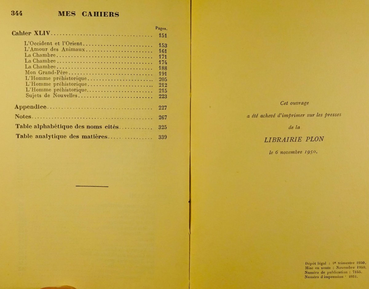 BARRÈS - Mes Cahiers. Tome treizième (1920-1922). Plon - La Palatine, 1950. Édition originale.-photo-3