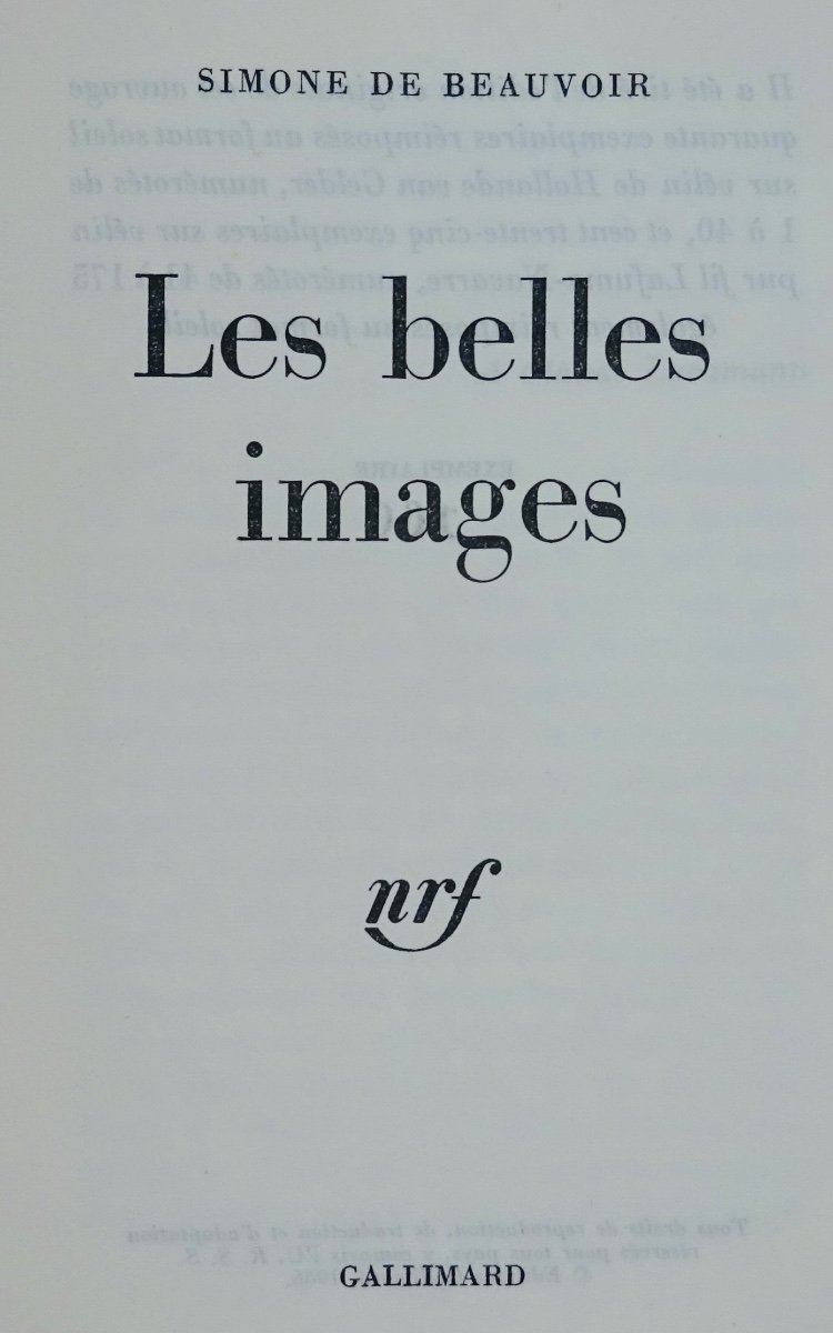 BEAUVOIR (Simone de) - Les Belles Images. Librairie Gallimard, 1966. Édition Originale.-photo-2