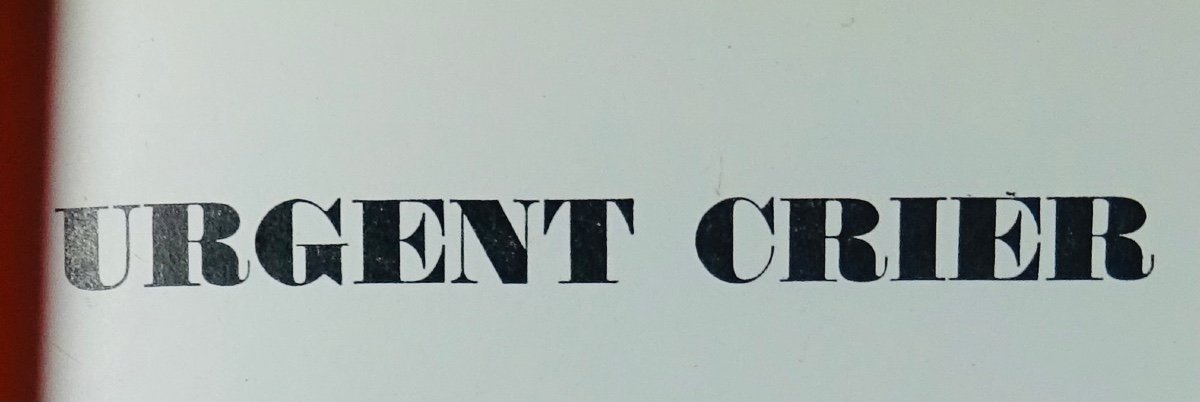 BENEDETTO - Urgent crier, poèmes. Morel, 1966. Édition originale, reliure d'Odette DUCARRE.-photo-3