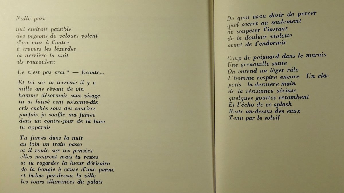 BENEDETTO - Urgent crier, poèmes. Morel, 1966. Édition originale, reliure d'Odette DUCARRE.-photo-5