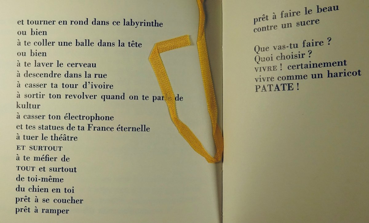 BENEDETTO - Urgent crier, poèmes. Morel, 1966. Édition originale, reliure d'Odette DUCARRE.-photo-7