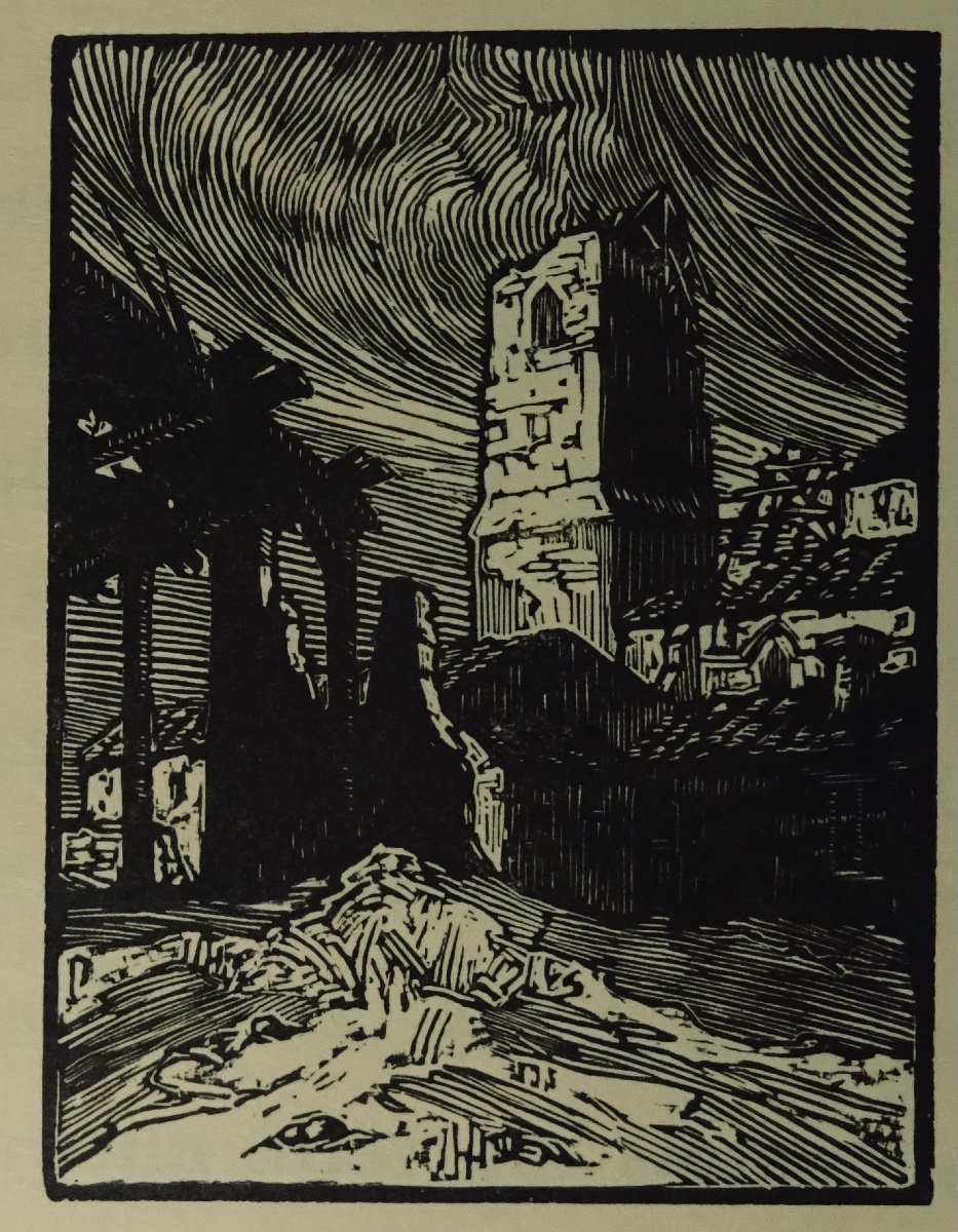 BENJAMIN - La Guerre. Un pauvre village de France. Édition de Luxe, 1918. Illustré par PERRIER.-photo-1