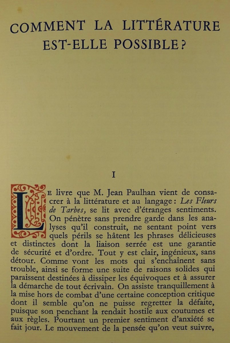 Blanchot - How Is Literature Possible ?. Chez José Corti, 1942. Original Edition-photo-5