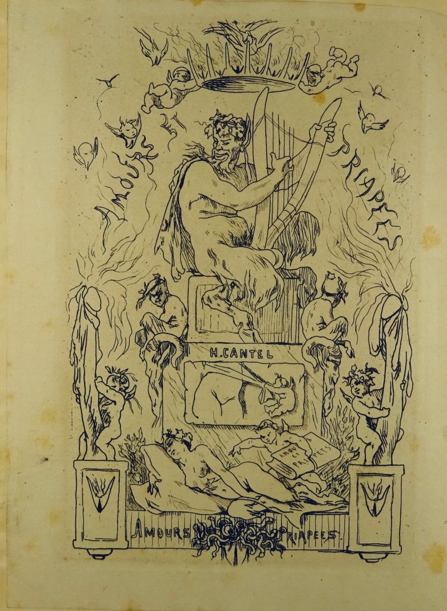 CANTEL  - Amours et priapées. Sonnets. Lampsaque (Bruxelles), 1869. Illustré par Félicien Rops.