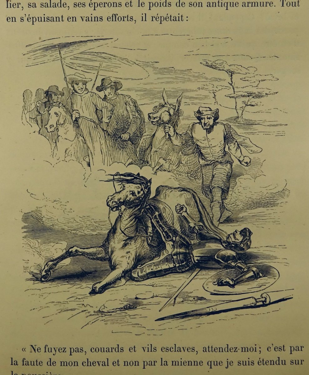 CERVANTES L'ingénieux Hidalgo Don Quichotte de la Manche. Hetzel, 1877. Illustré par JOHANNOT.-photo-2