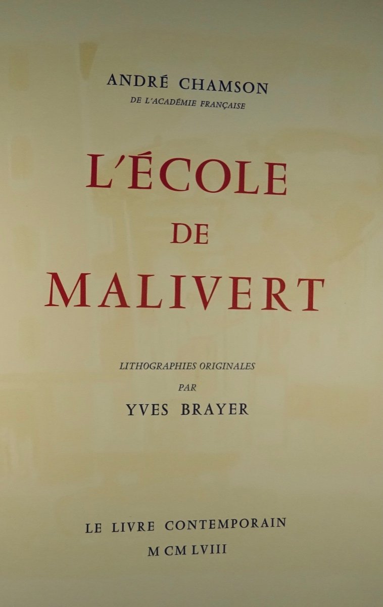 CHAMSON - L'École de Malivert. Le Livre Contemporain, 1958. Illustré par Yves BRAYER.-photo-2