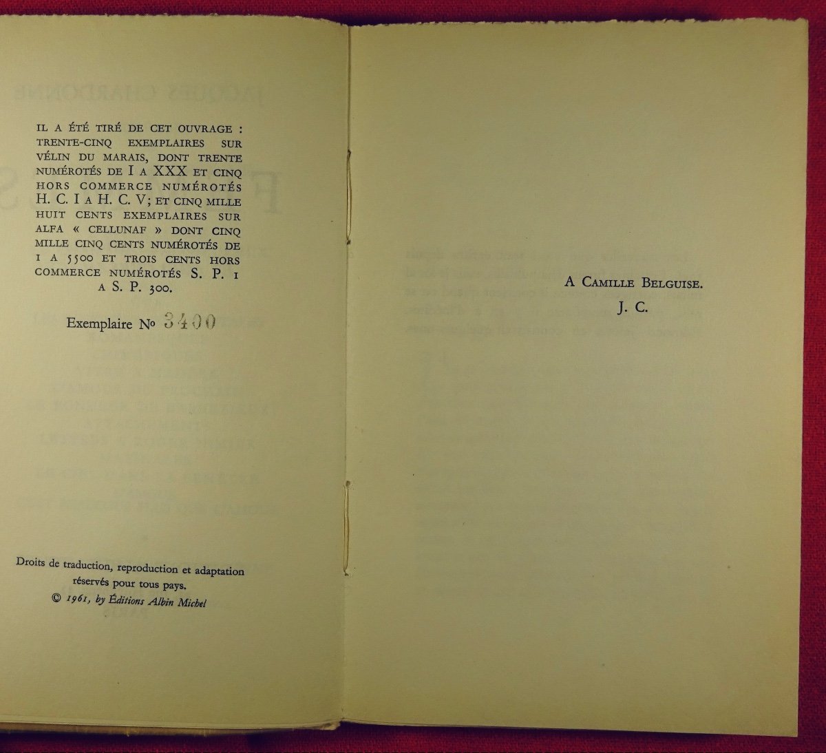 CHARDONNE - Femmes, Contes Choisis Et Quelques Images.  Albin Michel, 1961. Édition Originale.-photo-4