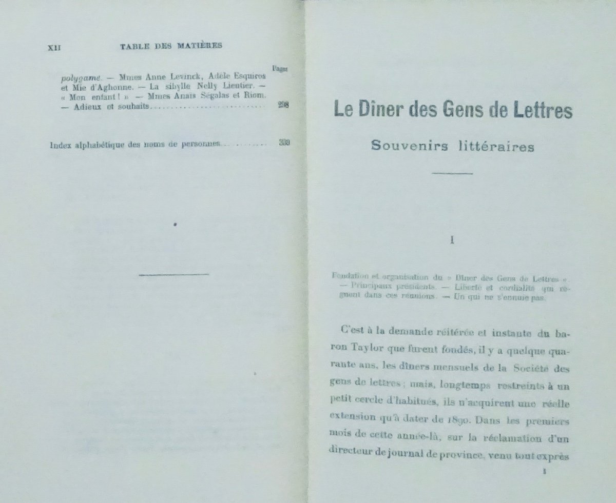 CIM - Le Dîner des gens de lettres. Souvenirs littéraires. Flammarion, 1903. Édition originale.-photo-6