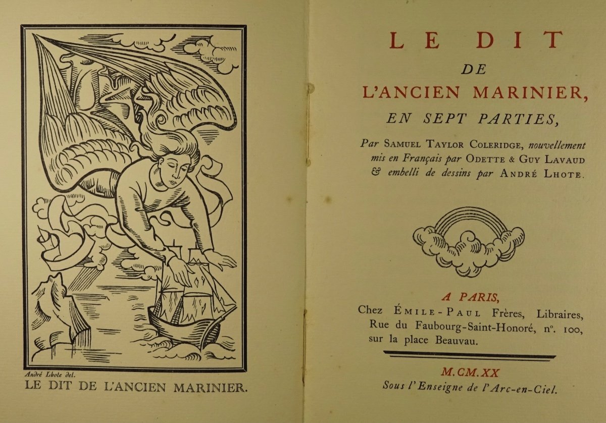 Coleridge - The Saying Of The Old Sailor. Émile-paul Frères, 1920. Illustrated By André Lhote.-photo-4