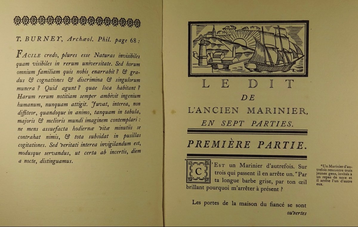 Coleridge - The Saying Of The Old Sailor. Émile-paul Frères, 1920. Illustrated By André Lhote.-photo-1
