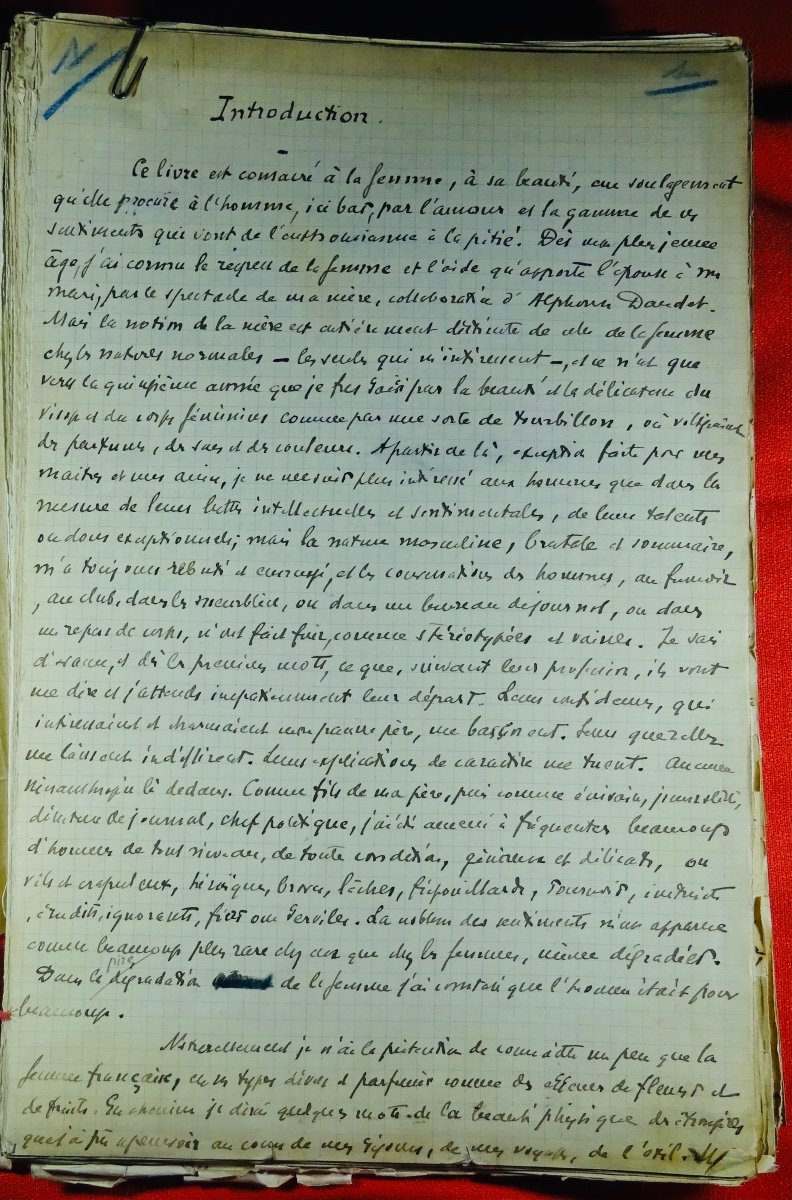 DAUDET (Léon) - La Femme Et l'Amour. Aspect Et Visage. Manuscrit De l'Auteur.-photo-3