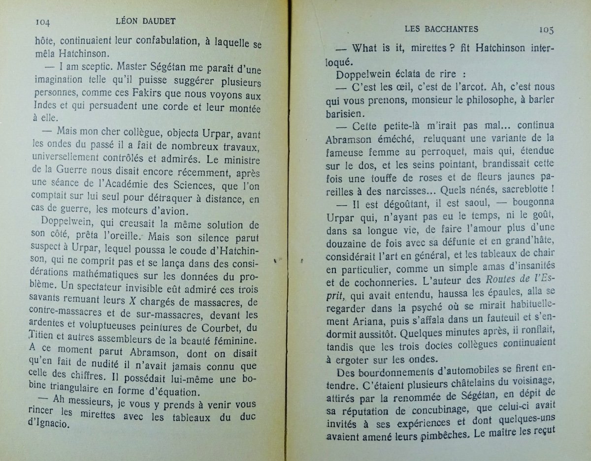 DAUDET - Les Bacchantes.  Flammarion, 1931. Service de presse, envoi de l'auteur.-photo-7
