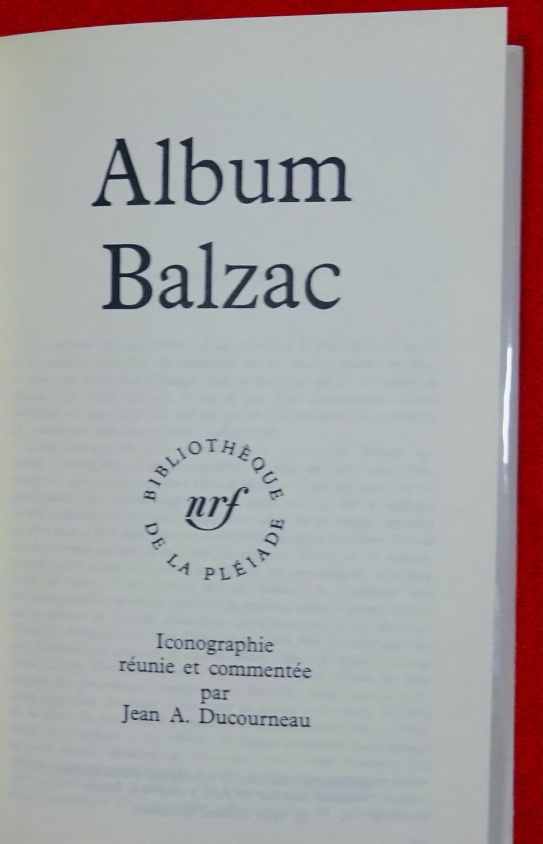 Ducourneau (jean A.) - Album Honoré De Balzac. Paris, Editions Gallimard, 1962.-photo-3