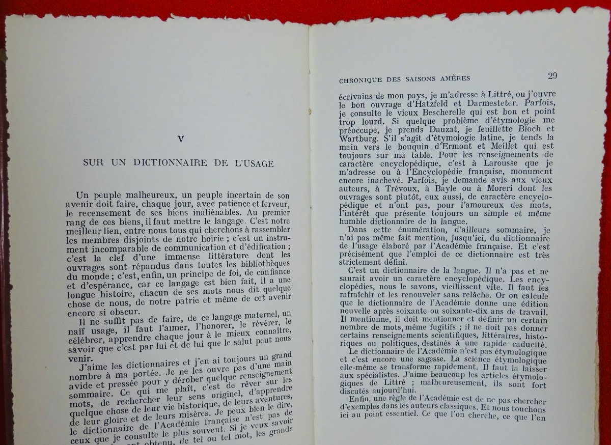 DUHAMEL - Chronique des saisons amères 1940-1943. Hartmann éditeur, 1944. Édition originale.-photo-5
