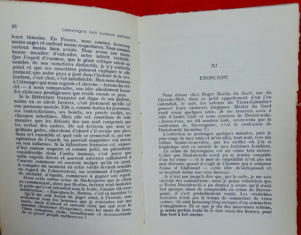 DUHAMEL - Chronique des saisons amères 1940-1943. Hartmann éditeur, 1944. Édition originale.-photo-6
