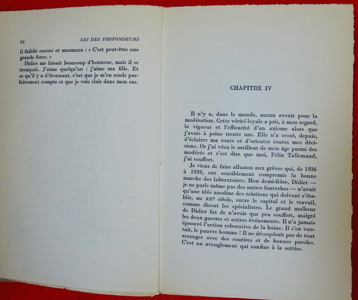 DUHAMEL- Cri Des Profondeurs. Mercure De France, 1951. Édition Originale.-photo-3