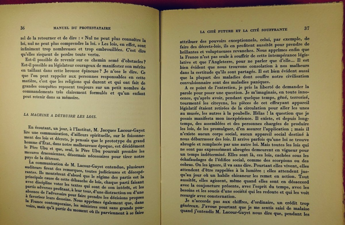 DUHAMEL - Manuel du protestataire. Mercure de France, 1952. Édition originale.-photo-1