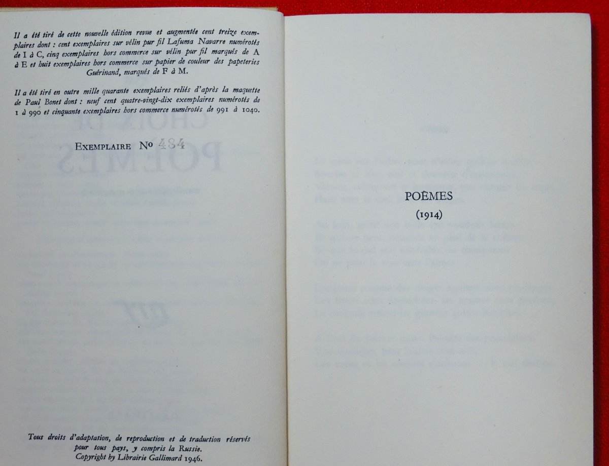 	ÉLUARD (Paul) - Choix de poèmes. Gallimard, 1946. Cartonnage Bonet-photo-3