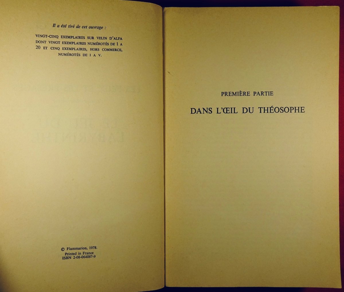 FARAGGI - Les Feux et les présages 1. Le Jeu du labyrinthe. Flammarion, 1978. Édition originale-photo-4