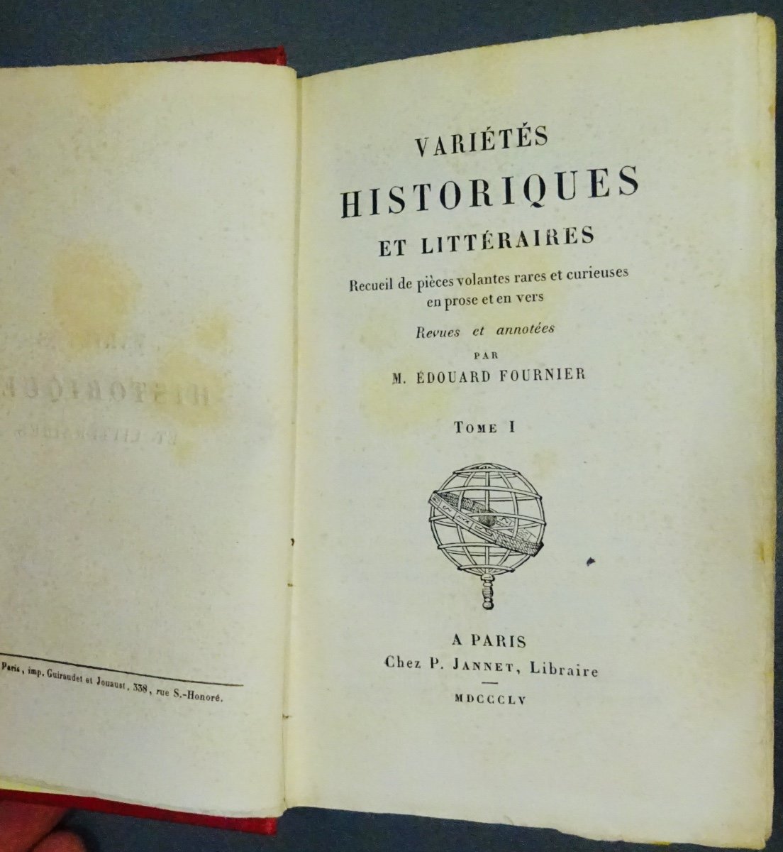 FOURNIER (Édouard) - Variétés historiques et littéraires. Jannet, 1855.-photo-2