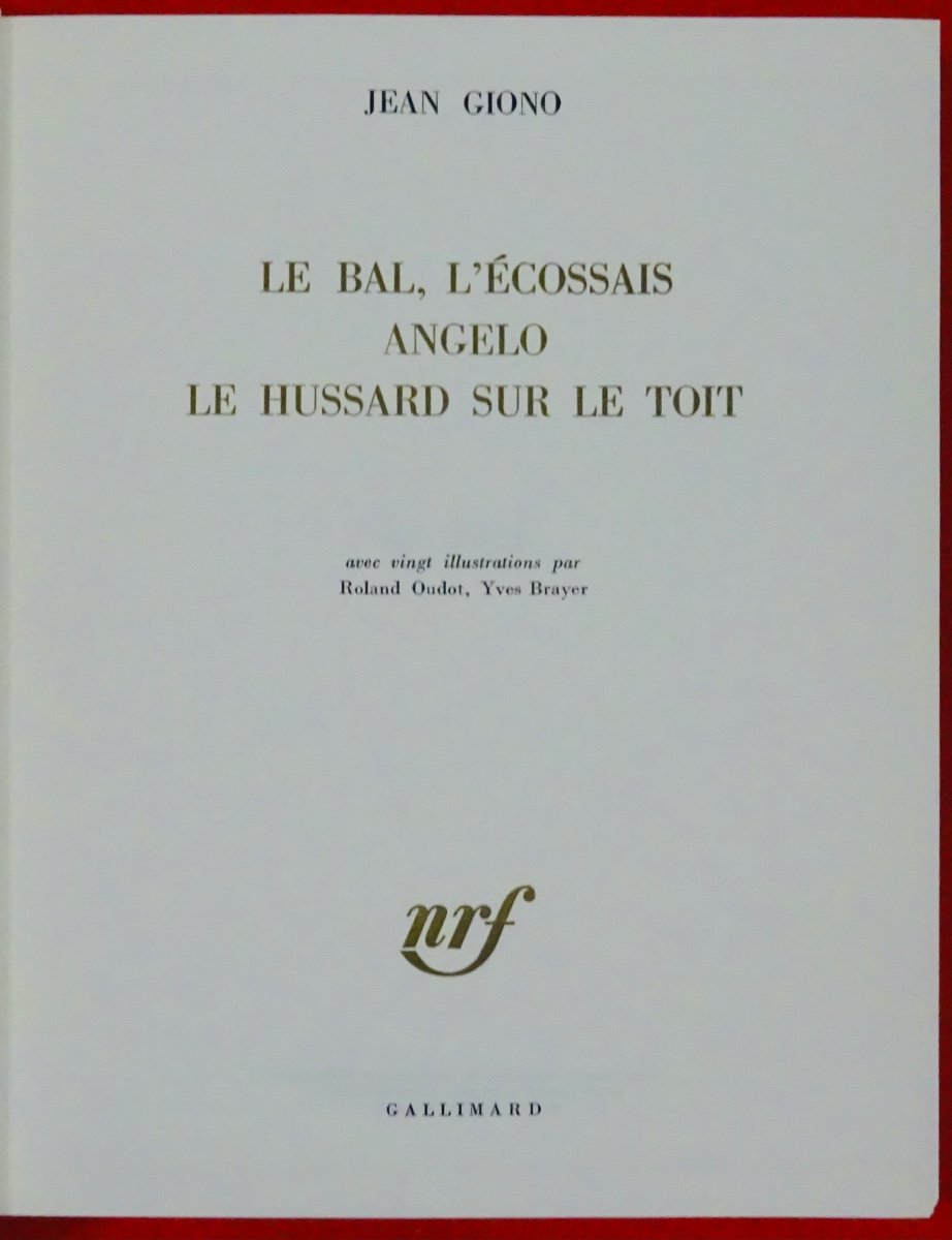 GIONO (Jean) - Angelo. Le Hussard Sur Le Toit. 1965, Cartonnage Hollenstein.-photo-3