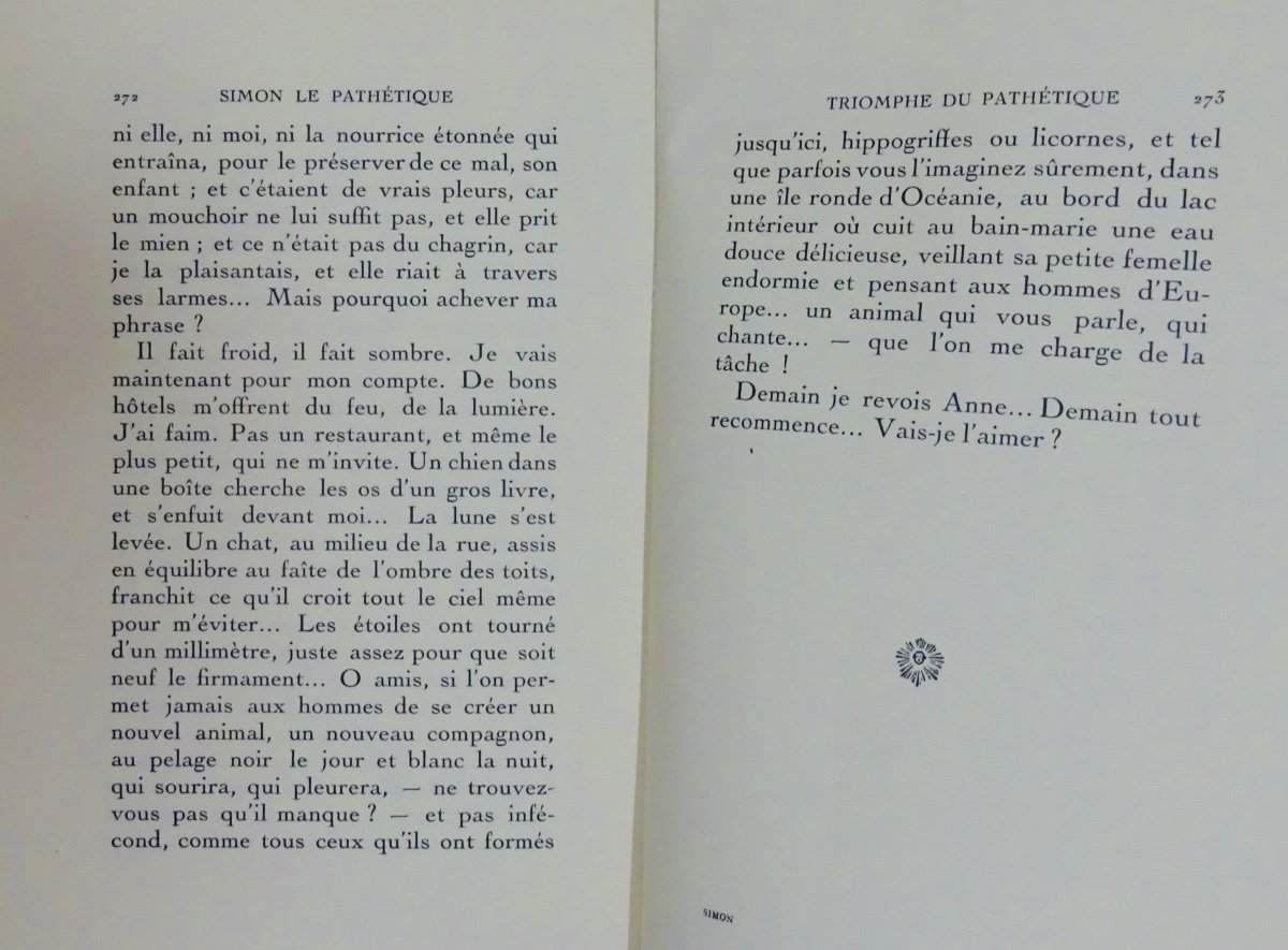 Giraudoux - Simon The Pathetic. Crès & Cie, 1923, With A Woodcut By Robert Bonfils.-photo-1