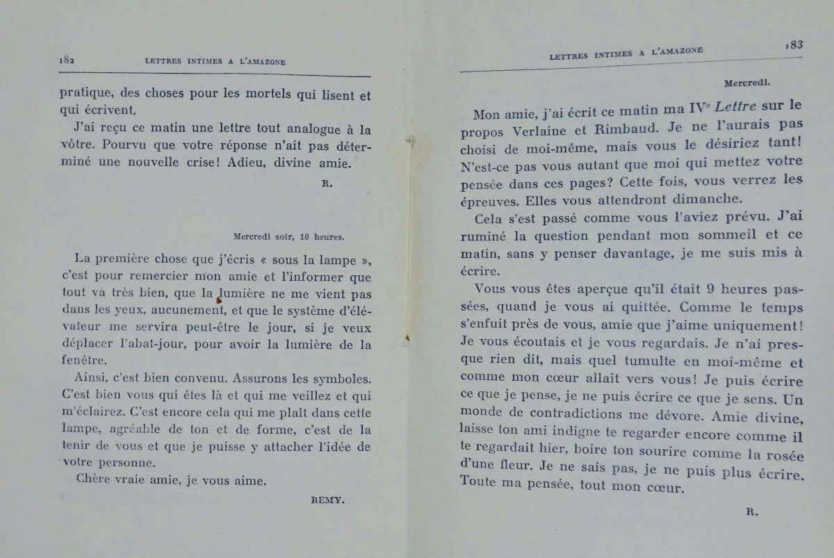  Gourmont - Intimate Letters To The Amazon. Mercure De France, 1927. Original Edition.-photo-5