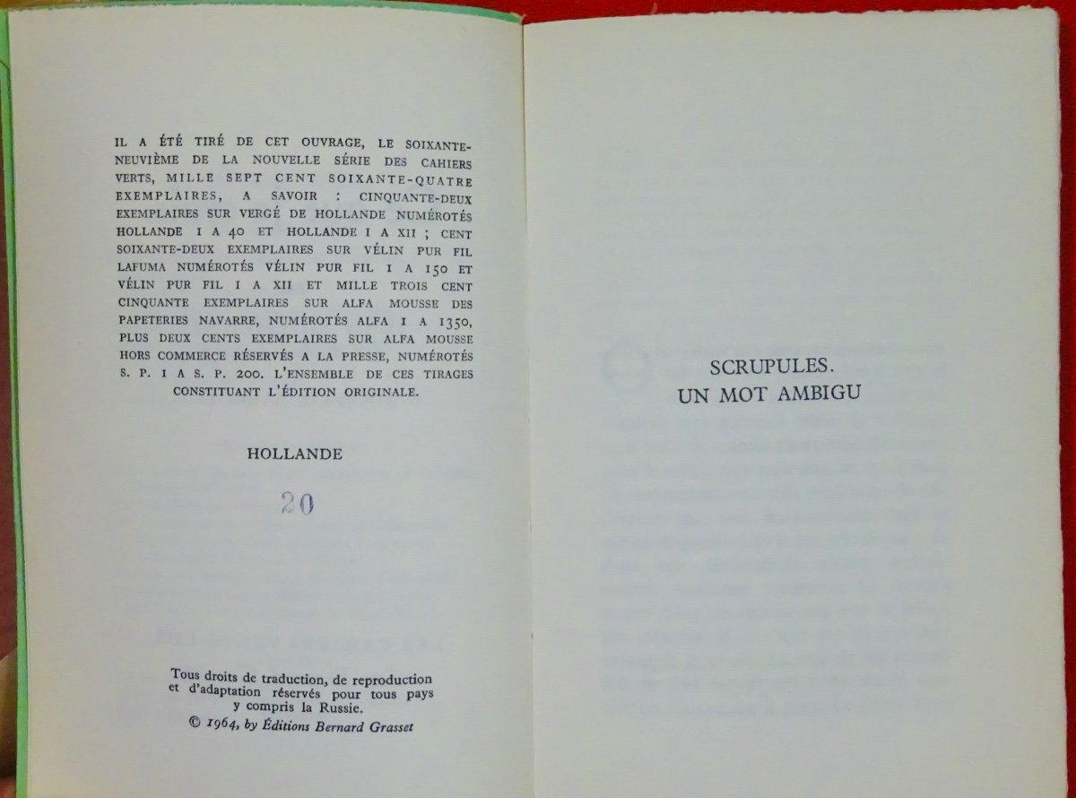 Guehenno - What I Believe. Bernard Grasset, 1964. First Edition.-photo-3