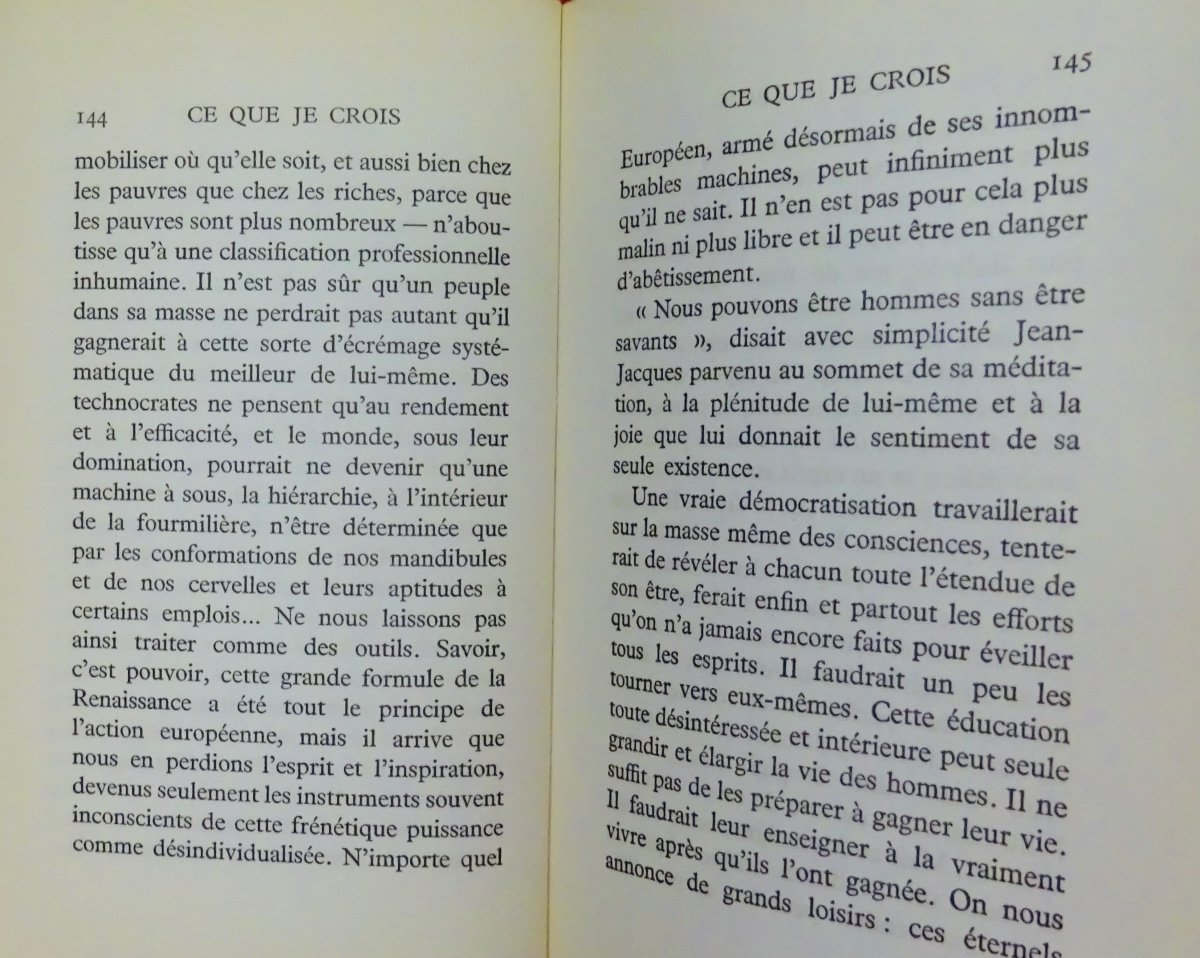 Guehenno - What I Believe. Bernard Grasset, 1964. First Edition.-photo-5