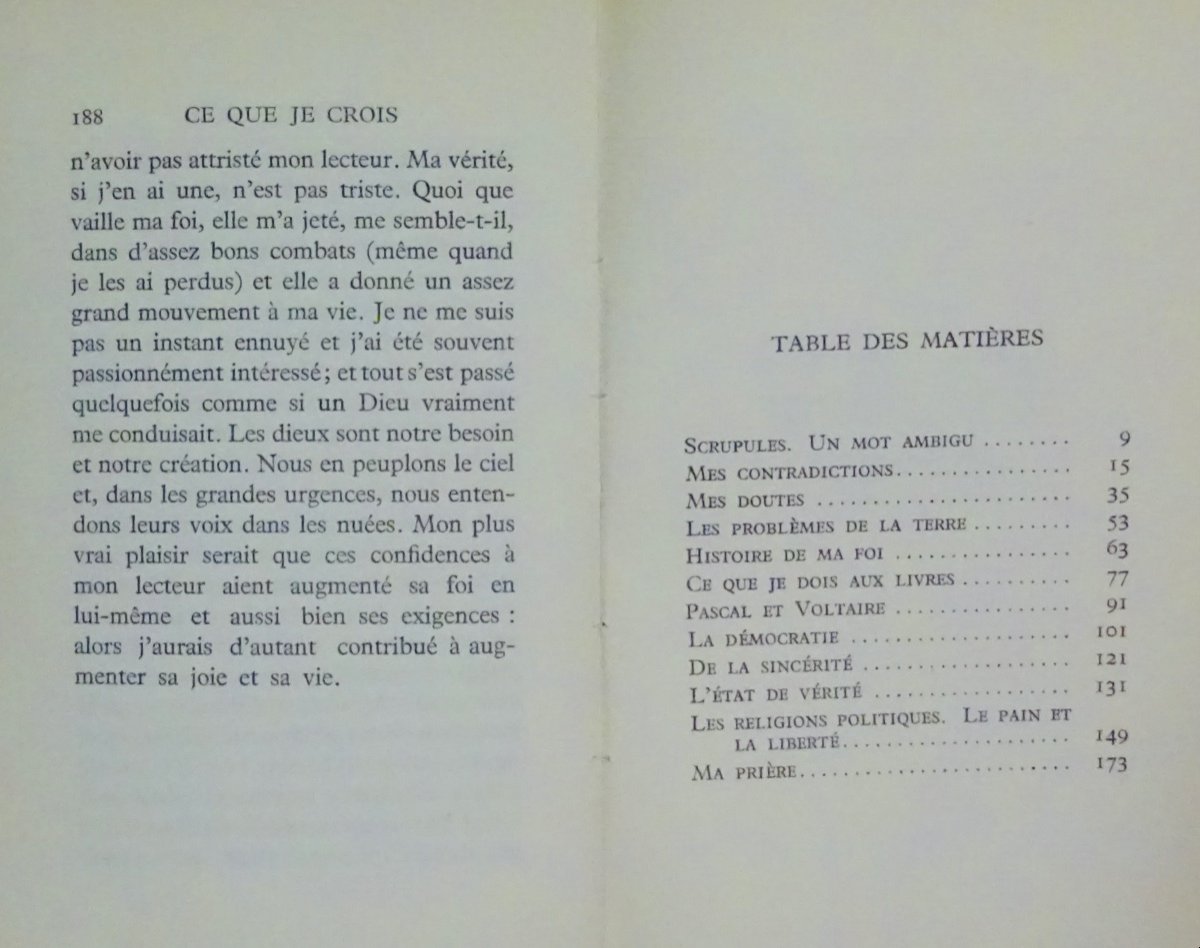 Guehenno - What I Believe. Bernard Grasset, 1964. First Edition.-photo-8