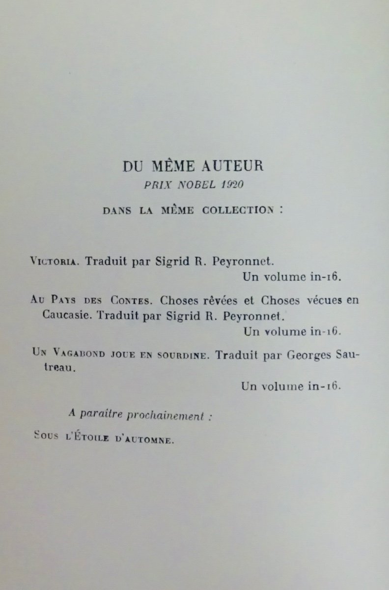 Hamsun - Hunger. F. Rieder Et Cie, 1926. First Edition.-photo-2