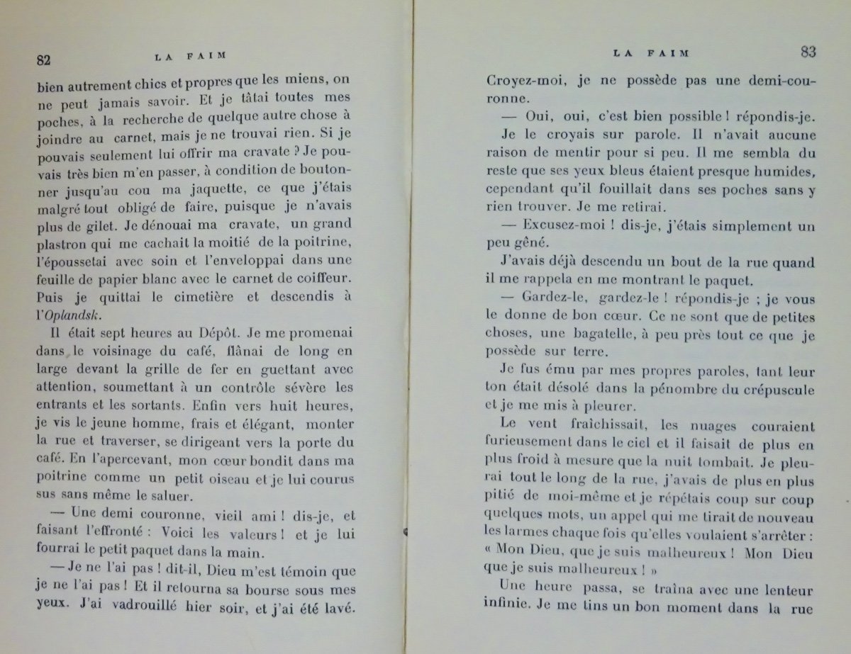 HAMSUN - La Faim. F. Rieder et Cie, 1926. Édition originale.-photo-2