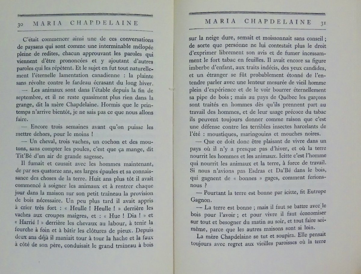 HÉMON- Maria Chapdelaine, récit du Canada français. Grasset, 1921, édition originale.-photo-7