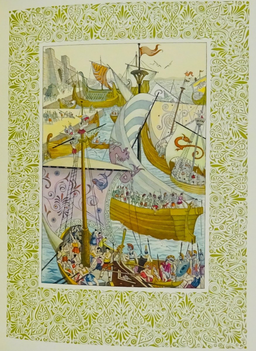 Homer - The Iliad And The Odyssey. Editions De l'Odéon And André Vial. Illustrated By Dussarthou.-photo-7