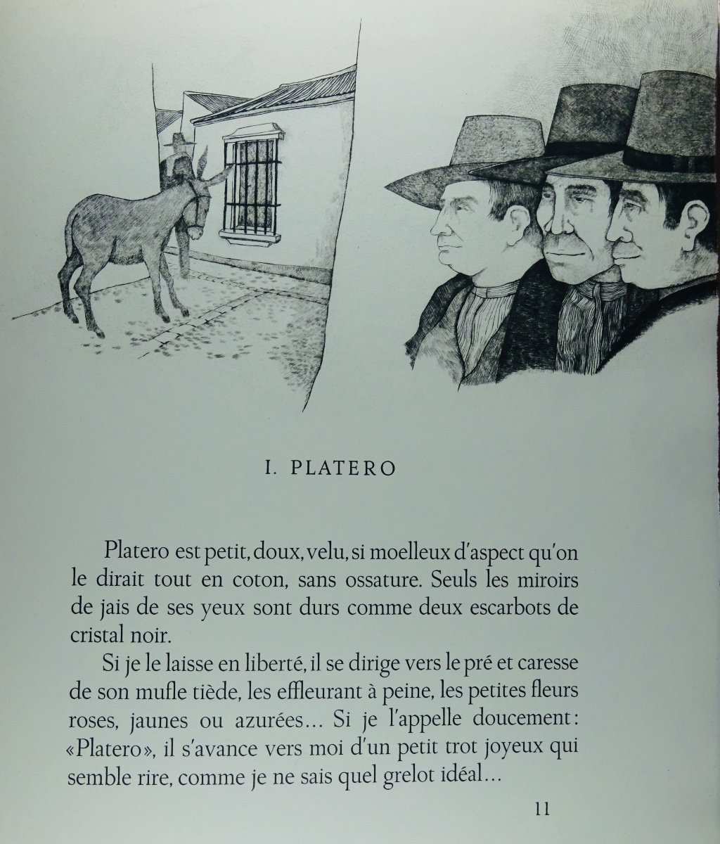 JIMENEZ - Platero et moi. Les Francs-Bibliophiles, 1970. Illustré par Enrique MARIN.-photo-2