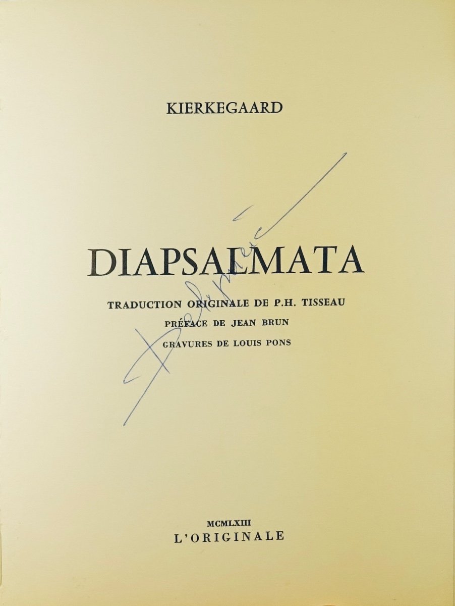 KIERKEGAARD (Søren) - Diapsalmata. Robert Morel, 1963. Illustré par Louis PONS.-photo-2