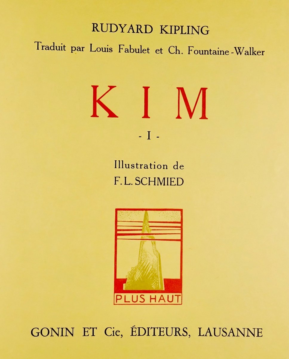KIPLING (Rudyard) - Kim. Lausanne, Gonin & Cie, 1930 . Illustré par François-Louis SCHMIED.-photo-4