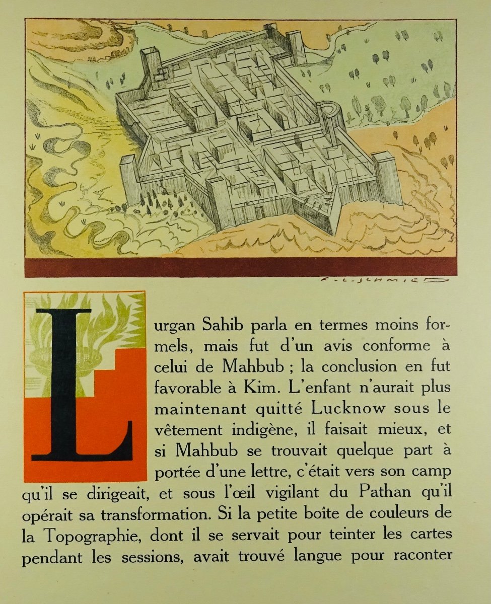 Kipling (rudyard) - Kim. Lausanne, Gonin & Cie, 1930. Illustrated By François-louis Schmied.-photo-2