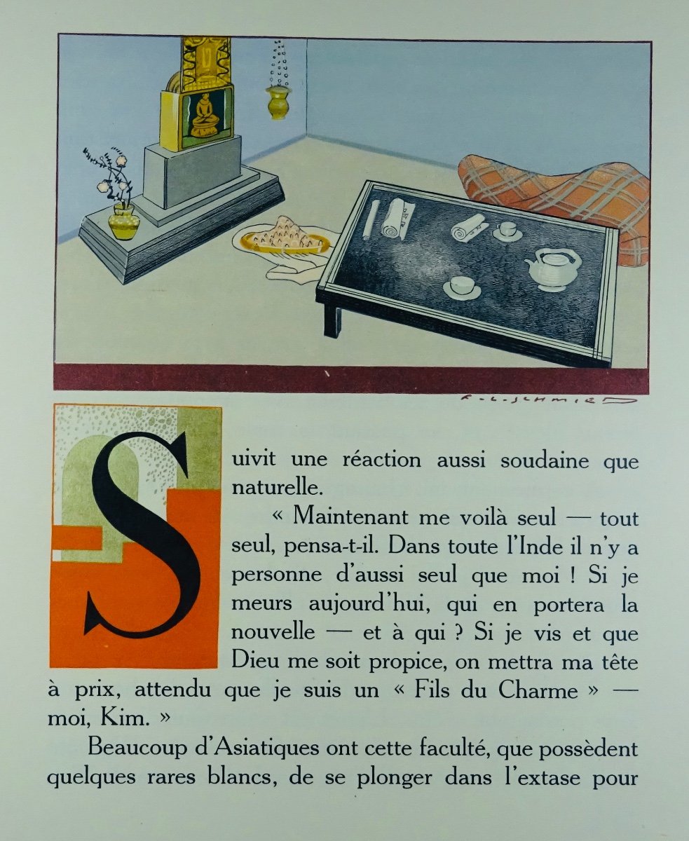 KIPLING (Rudyard) - Kim. Lausanne, Gonin & Cie, 1930 . Illustré par François-Louis SCHMIED.-photo-4