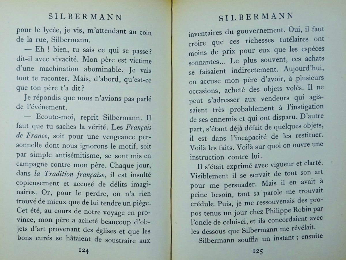 Lacretelle - Silbermann. Paris, Nouvelle Revue Française, 1922. Sent By The Author.-photo-2