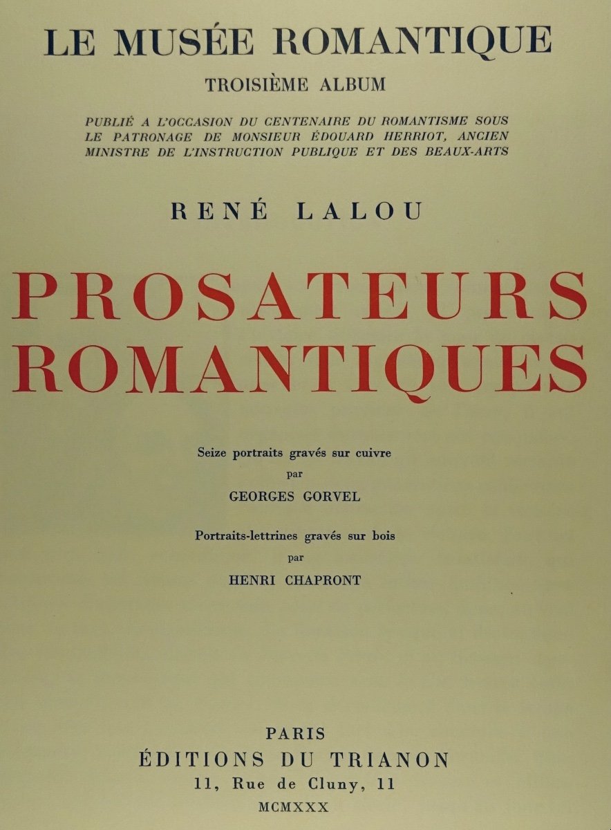 Lalou - The Romantic Museum. Third Album. Romantic Prose Writers. Editions Du Trianon.-photo-2