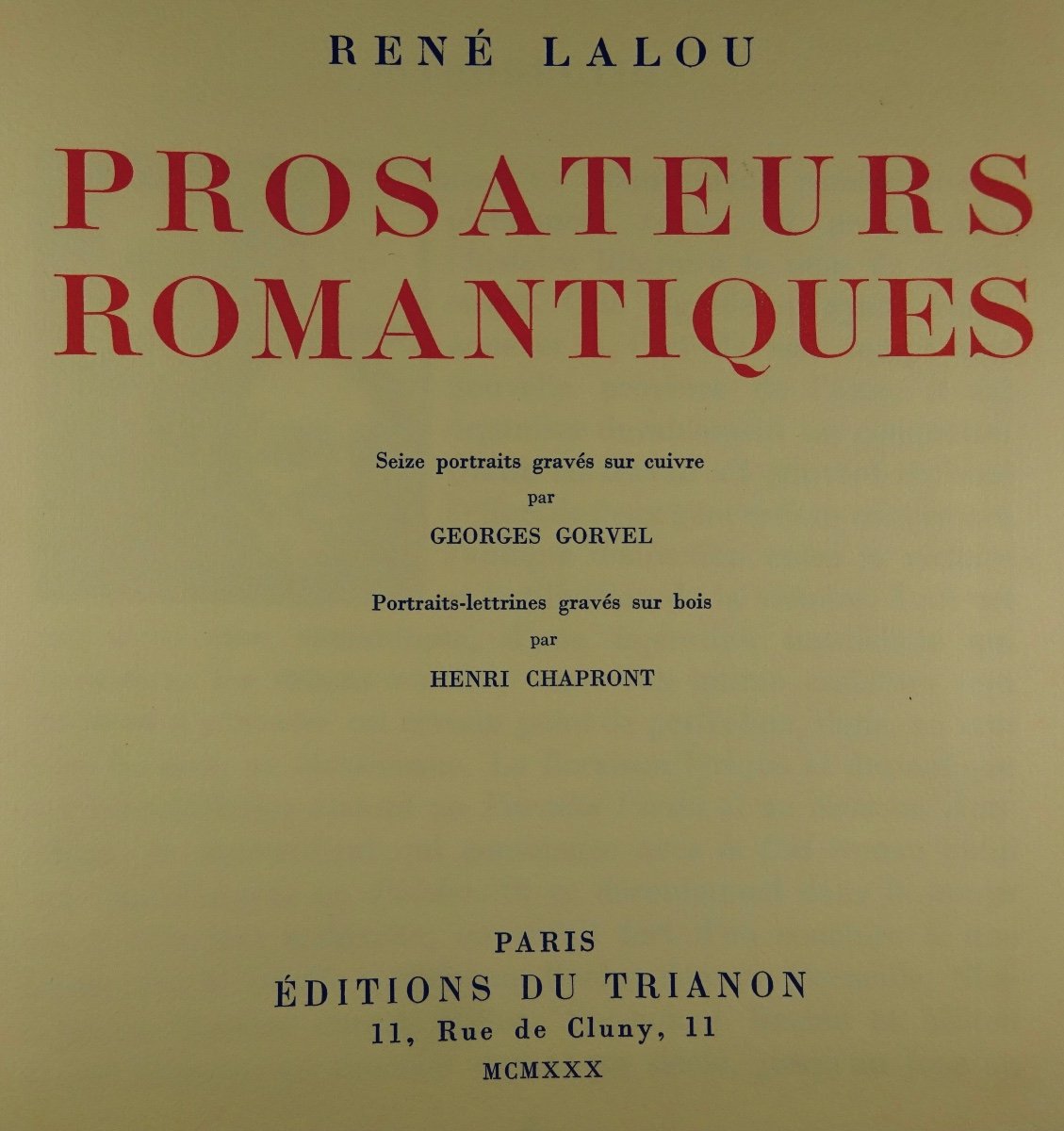 LALOU - Le Musée romantique. Troisième album. Prosateurs romantiques. Éditions du Trianon.-photo-8