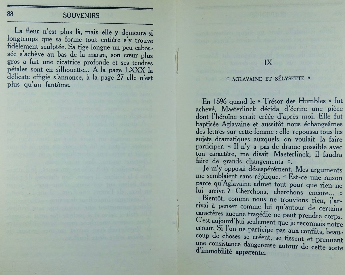 Leblanc (georgette) - Memories (1895-1918). Bernard Grasset, 1931. First Edition.-photo-7