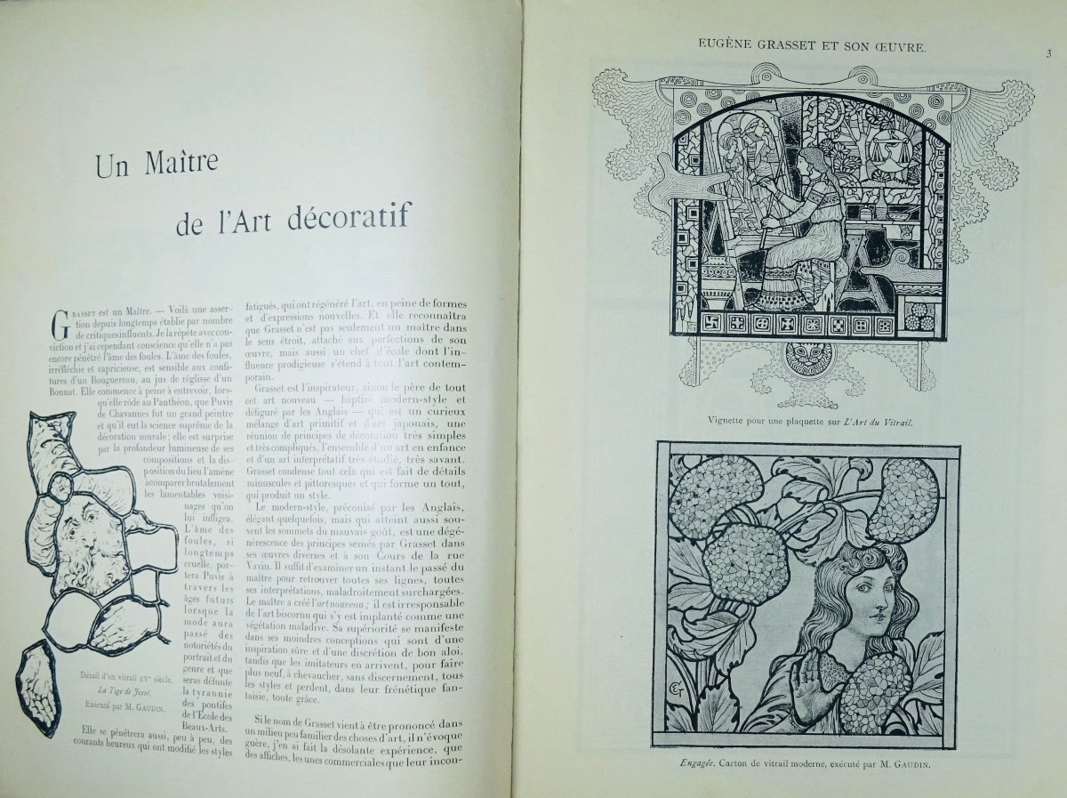 LEMONIER / KAHN / SAUNIER - Eugène Grasset et son oeuvre. Éditions de la plume, vers 1900.-photo-1