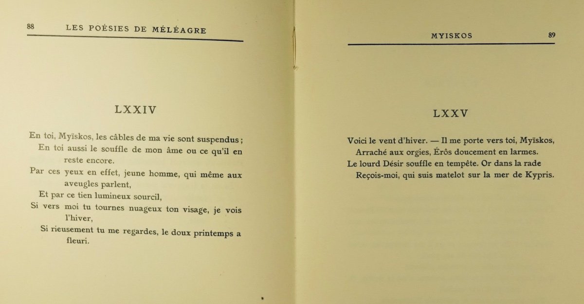 LOUŸS (Pierre) - Les Poésies de Méléagre. Société des Médecins Bibliophiles, 1926. COYSYN.-photo-1