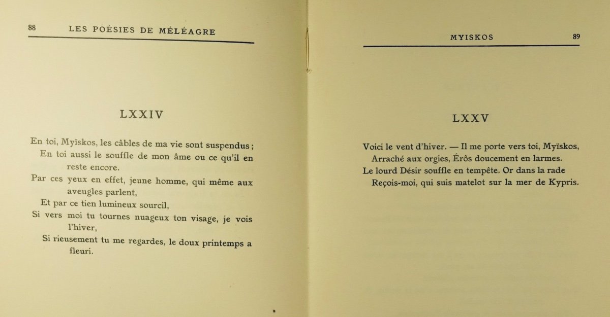 LouŸs (pierre) - The Poems Of Meleager. Society Of Bibliophile Physicians, 1926. Coysyn.-photo-1