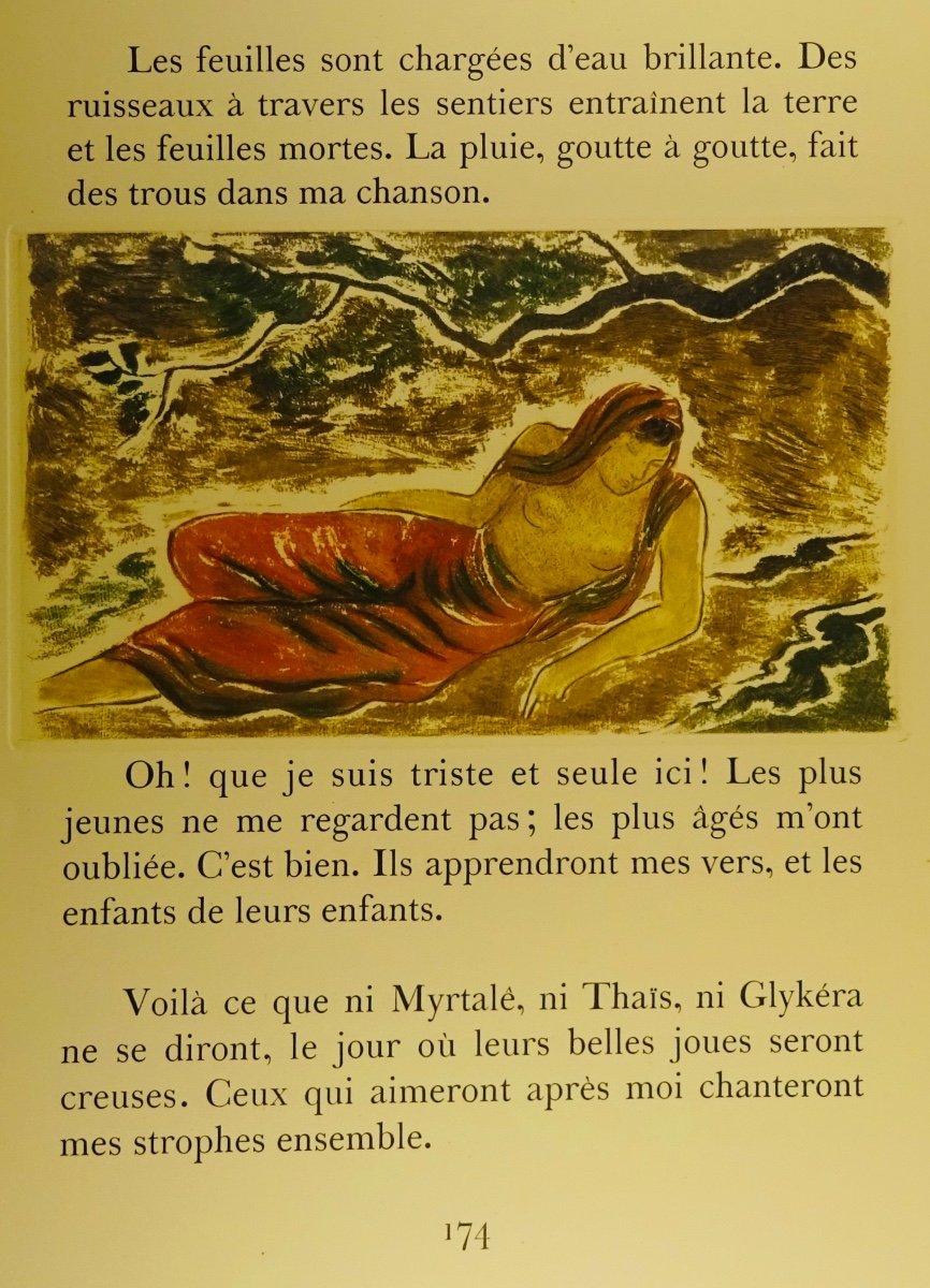 LOUŸS - Les Chansons de Bilitis traduit du grec par Pierre Louÿs.  Lallemand, 1946. Jean BERGUE-photo-1