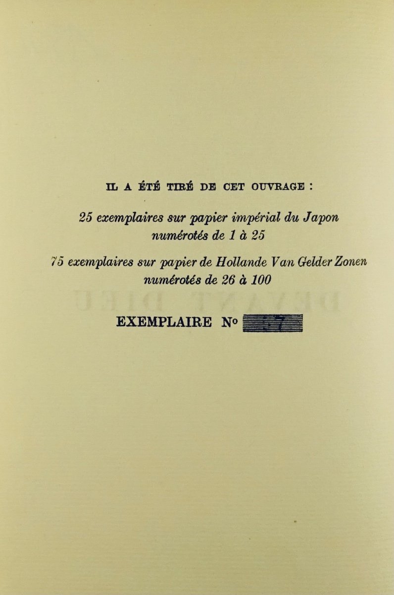 Maeterlinck (maurice) - Before God. Paris, Bibliothèque Charpentier, 1937. First Edition.-photo-2